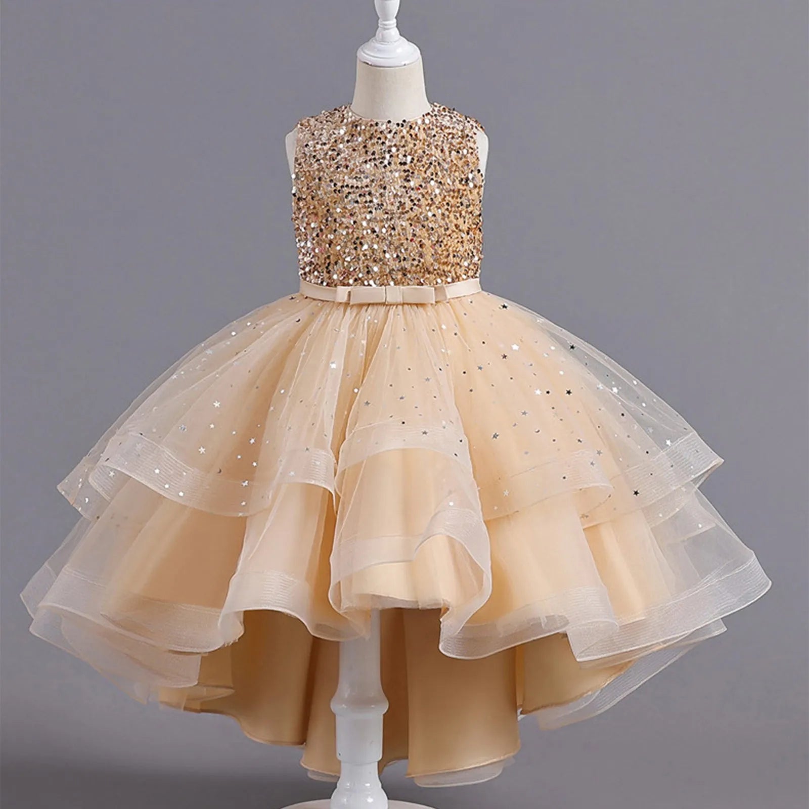 Girls Ruffled Party Ball Gown
