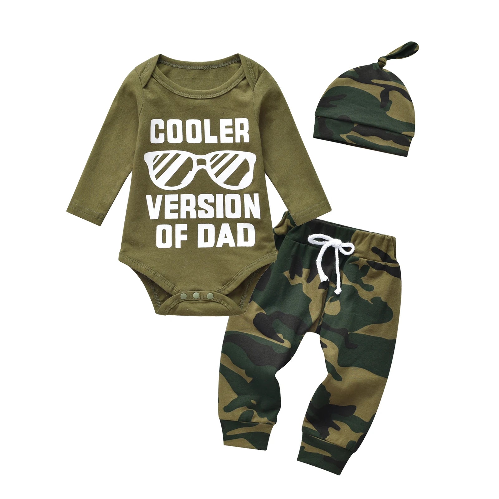 Newborn Letter Print Camo 3-Piece Set