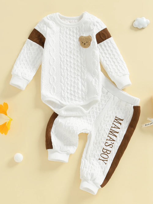 Baby Knit Animal Embroidered 2-Piece Set
