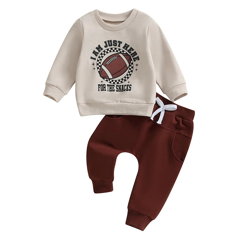 Baby Football Print Sweatshirt Set