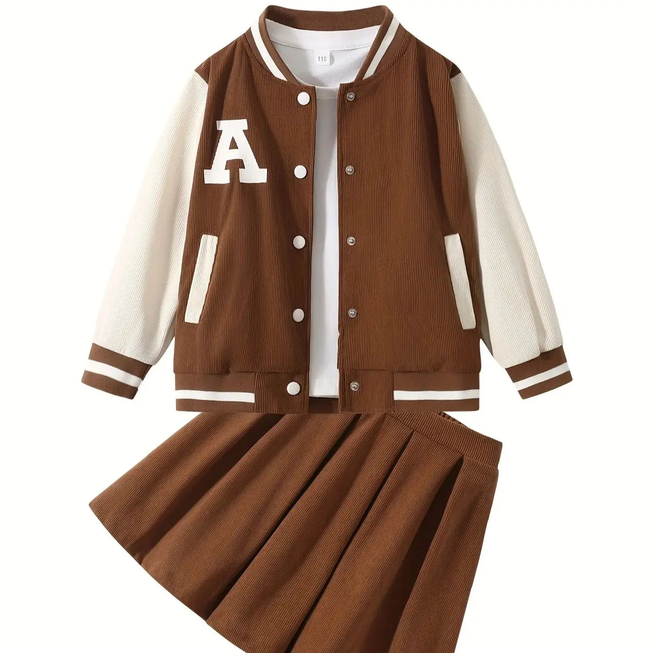 Girls Baseball Jacket & Skirt Set (2-Pack)