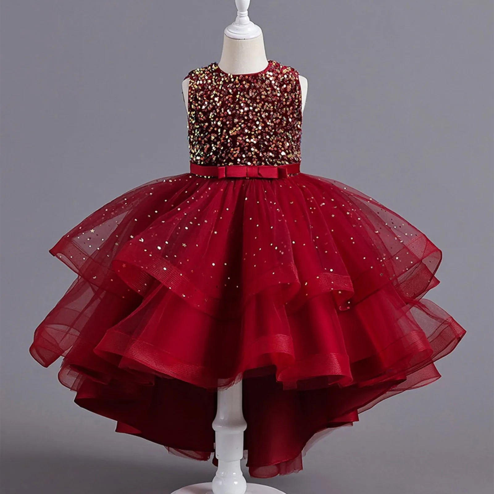Girls Ruffled Party Ball Gown