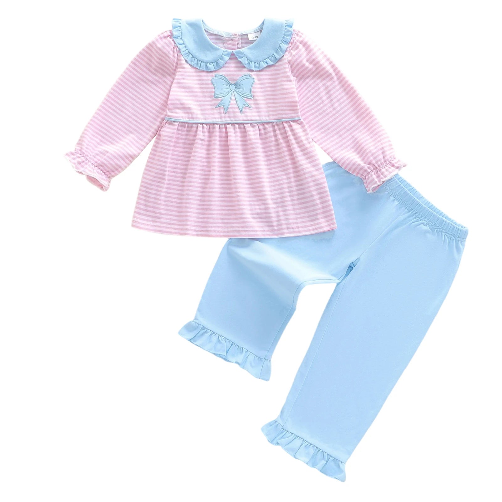 Girls Doll Collar 2-Piece Outfit